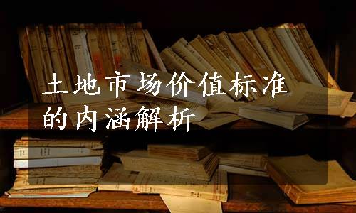 土地市场价值标准的内涵解析