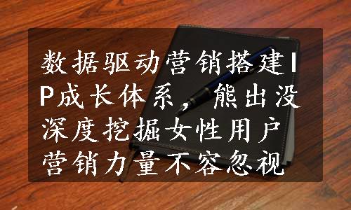 数据驱动营销搭建IP成长体系，熊出没深度挖掘女性用户营销力量不容忽视