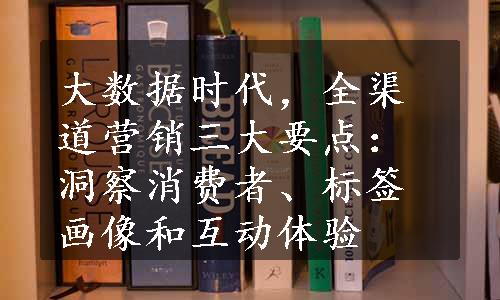 大数据时代，全渠道营销三大要点：洞察消费者、标签画像和互动体验