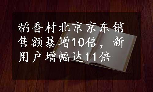 稻香村北京京东销售额暴增10倍，新用户增幅达11倍