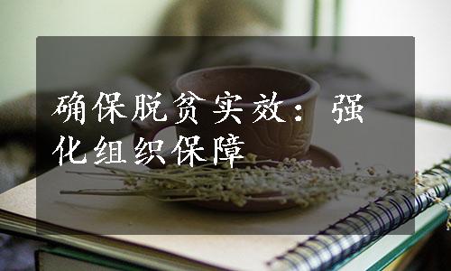 确保脱贫实效：强化组织保障