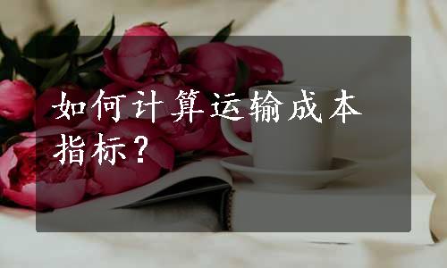 如何计算运输成本指标？