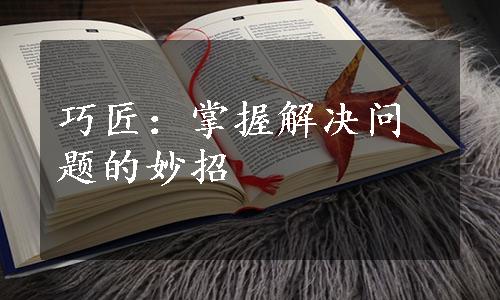 巧匠：掌握解决问题的妙招