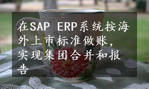 在SAP ERP系统按海外上市标准做账，实现集团合并和报告