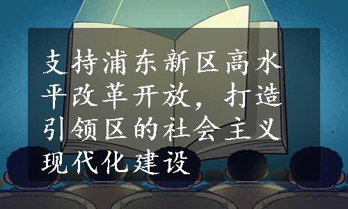 支持浦东新区高水平改革开放，打造引领区的社会主义现代化建设