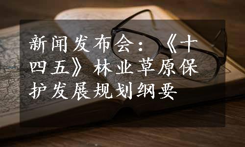 新闻发布会：《十四五》林业草原保护发展规划纲要