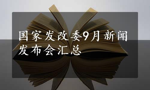 国家发改委9月新闻发布会汇总