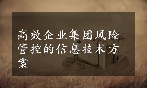 高效企业集团风险管控的信息技术方案