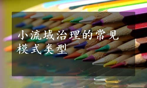 小流域治理的常见模式类型