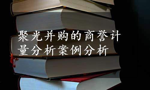 聚光并购的商誉计量分析案例分析