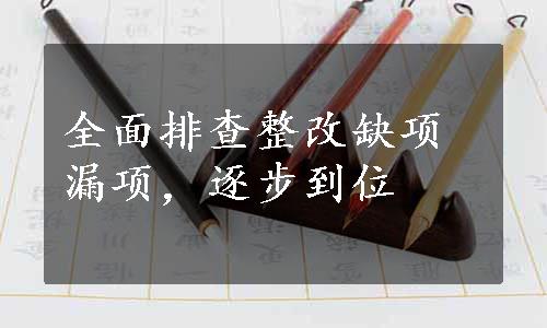 全面排查整改缺项漏项，逐步到位