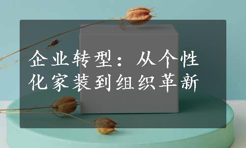 企业转型：从个性化家装到组织革新