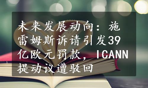 未来发展动向：施雷姆斯诉请引发39亿欧元罚款，ICANN提动议遭驳回