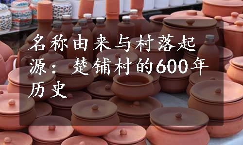 名称由来与村落起源：楚铺村的600年历史