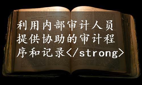 利用内部审计人员提供协助的审计程序和记录</strong>