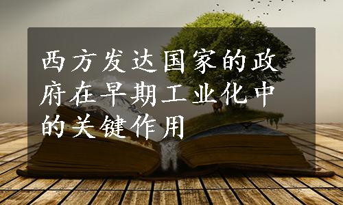 西方发达国家的政府在早期工业化中的关键作用