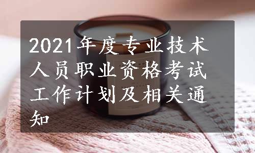 2021年度专业技术人员职业资格考试工作计划及相关通知