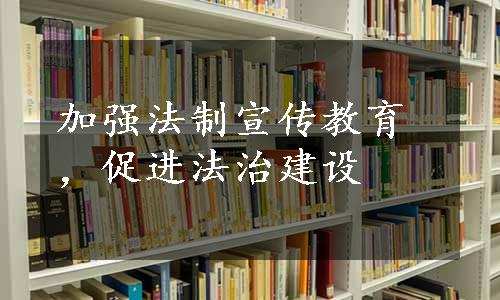 加强法制宣传教育，促进法治建设