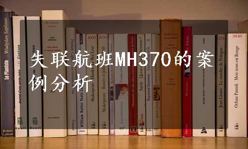 失联航班MH370的案例分析