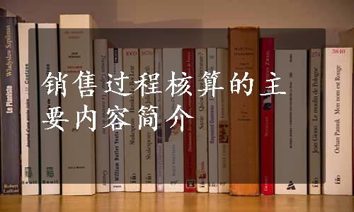 销售过程核算的主要内容简介