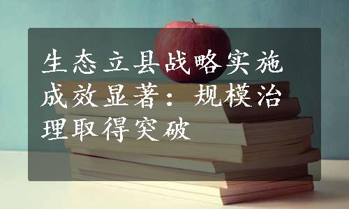 生态立县战略实施成效显著：规模治理取得突破