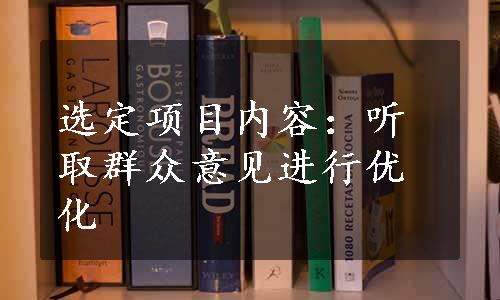 选定项目内容：听取群众意见进行优化