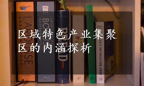 区域特色产业集聚区的内涵探析