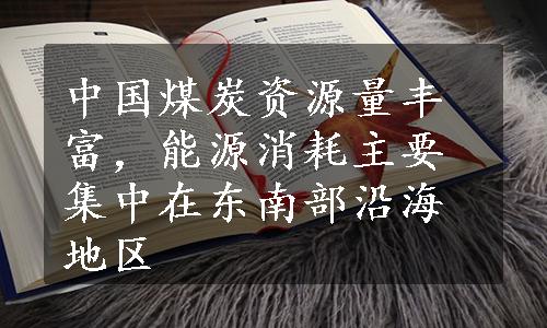 中国煤炭资源量丰富，能源消耗主要集中在东南部沿海地区