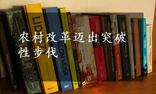 农村改革迈出突破性步伐