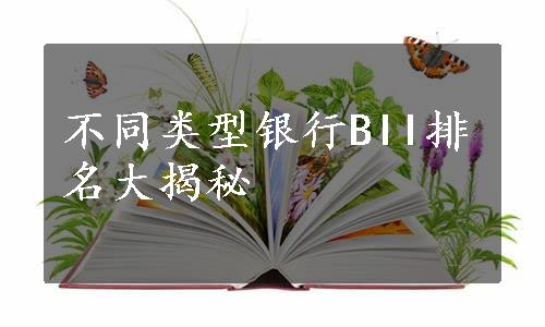 不同类型银行BII排名大揭秘