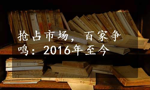 抢占市场，百家争鸣：2016年至今