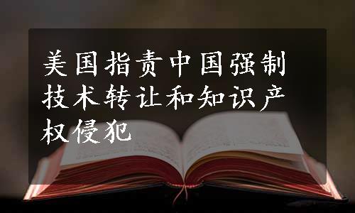 美国指责中国强制技术转让和知识产权侵犯