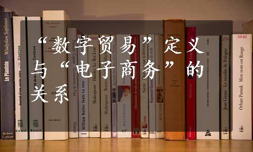 “数字贸易”定义与“电子商务”的关系