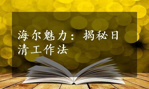 海尔魅力：揭秘日清工作法