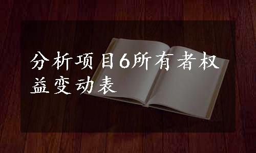 分析项目6所有者权益变动表