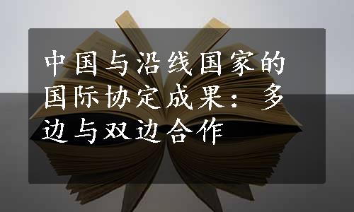 中国与沿线国家的国际协定成果：多边与双边合作