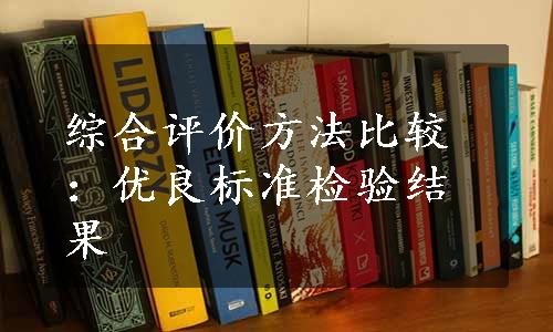 综合评价方法比较：优良标准检验结果