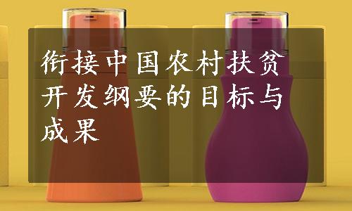 衔接中国农村扶贫开发纲要的目标与成果