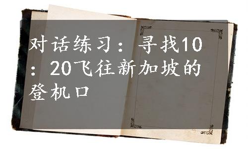 对话练习：寻找10：20飞往新加坡的登机口