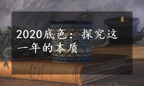 2020底色：探究这一年的本质