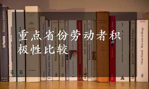 重点省份劳动者积极性比较