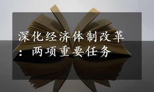 深化经济体制改革：两项重要任务