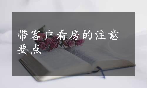 带客户看房的注意要点