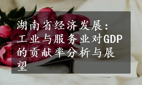 湖南省经济发展：工业与服务业对GDP的贡献率分析与展望