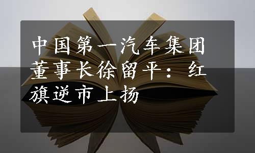 中国第一汽车集团董事长徐留平：红旗逆市上扬