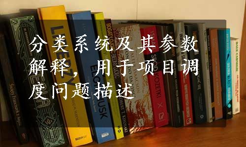 分类系统及其参数解释，用于项目调度问题描述