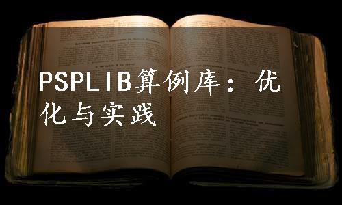 PSPLIB算例库：优化与实践