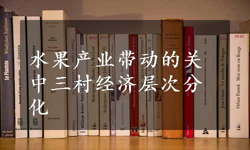 水果产业带动的关中三村经济层次分化