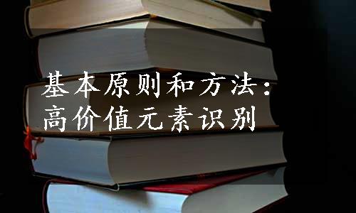 基本原则和方法：高价值元素识别