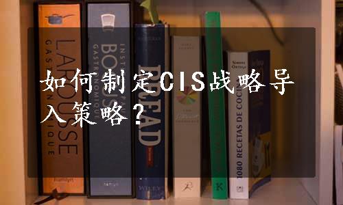 如何制定CIS战略导入策略？